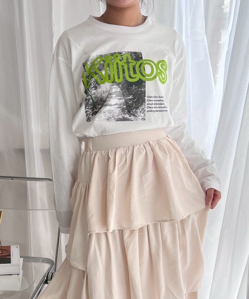 etta(エタ)の「フォトロゴロンT/長袖Tシャツ(Tシャツ/カットソー・レディース・B/C/A・MEDIUM/LARGE/X-LARGE)」の1枚目の写真