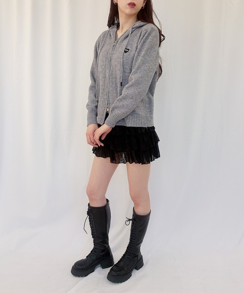 frunco(フランコ)の「【ZOZOTOWN限定】ワンポイントダブルジップニットパーカー(ニット/セーター・レディース・ホワイト/ブラック/アイボリー/グレー・FREE)」の15枚目の写真