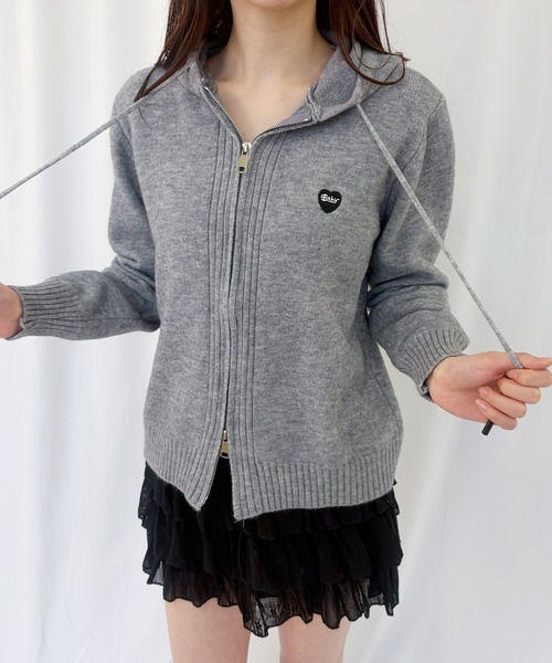 frunco(フランコ)の「【ZOZOTOWN限定】ワンポイントダブルジップニットパーカー(ニット/セーター・レディース・ホワイト/ブラック/アイボリー/グレー・FREE)」の11枚目の写真