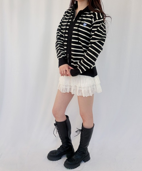 frunco(フランコ)の「【ZOZOTOWN限定】ワンポイントダブルジップニットパーカー(ニット/セーター・レディース・ホワイト/ブラック/アイボリー/グレー・FREE)」の21枚目の写真