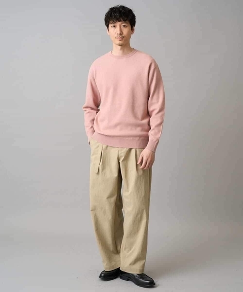 a.v.v（アーヴェヴェ）の「【洗濯機で洗える】タックメッシュクルーネックニット（ニット/セーター・メンズ・ピンク/ホワイト/ミント・46/48）」の5枚目の写真