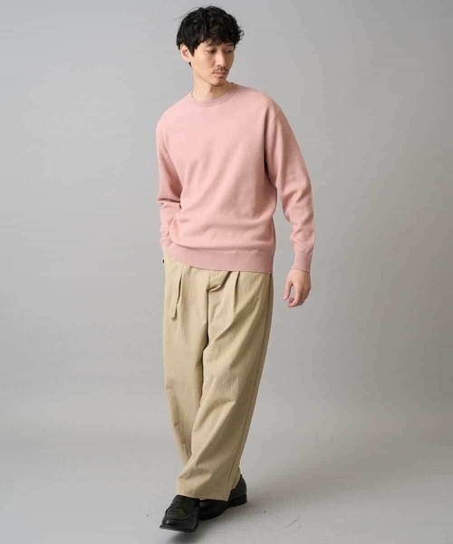 a.v.v（アーヴェヴェ）の「【洗濯機で洗える】タックメッシュクルーネックニット（ニット/セーター・メンズ・ピンク/ホワイト/ミント・46/48）」の6枚目の写真