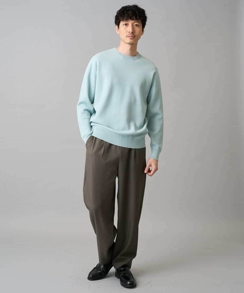 a.v.v（アーヴェヴェ）の「【洗濯機で洗える】タックメッシュクルーネックニット（ニット/セーター・メンズ・ピンク/ホワイト/ミント・46/48）」の8枚目の写真