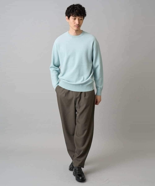 a.v.v（アーヴェヴェ）の「【洗濯機で洗える】タックメッシュクルーネックニット（ニット/セーター・メンズ・ピンク/ホワイト/ミント・46/48）」の9枚目の写真