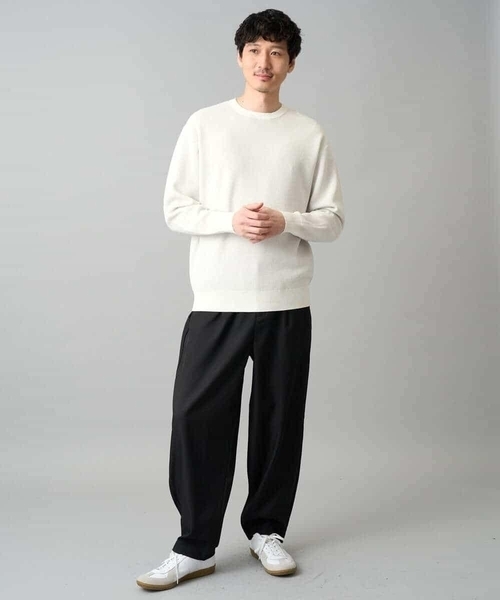 a.v.v（アーヴェヴェ）の「【洗濯機で洗える】タックメッシュクルーネックニット（ニット/セーター・メンズ・ピンク/ホワイト/ミント・46/48）」の11枚目の写真