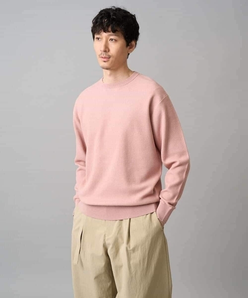 a.v.v（アーヴェヴェ）の「【洗濯機で洗える】タックメッシュクルーネックニット（ニット/セーター・メンズ・ピンク/ホワイト/ミント・46/48）」の13枚目の写真