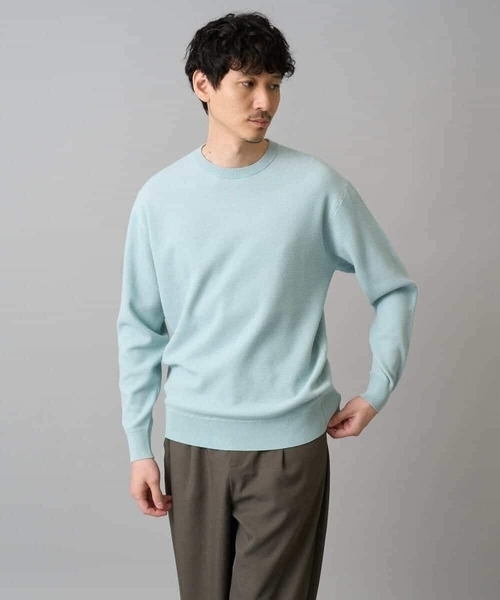 a.v.v（アーヴェヴェ）の「【洗濯機で洗える】タックメッシュクルーネックニット（ニット/セーター・メンズ・ピンク/ホワイト/ミント・46/48）」の15枚目の写真