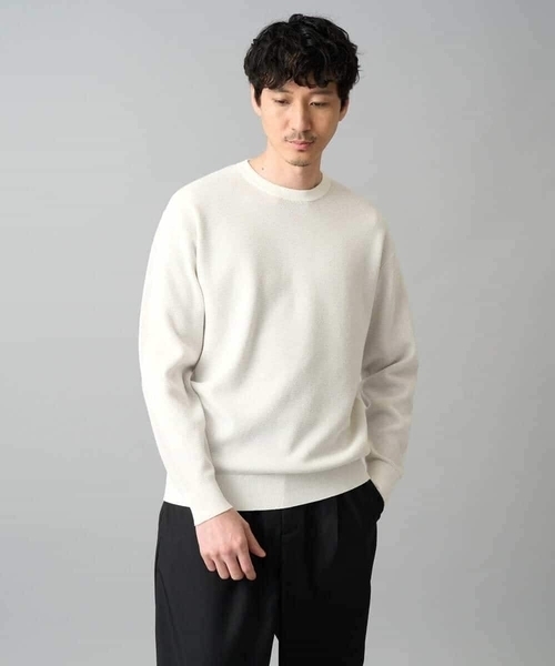 a.v.v（アーヴェヴェ）の「【洗濯機で洗える】タックメッシュクルーネックニット（ニット/セーター・メンズ・ピンク/ホワイト/ミント・46/48）」の18枚目の写真