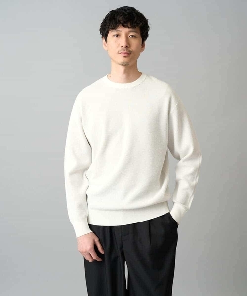 a.v.v（アーヴェヴェ）の「【洗濯機で洗える】タックメッシュクルーネックニット（ニット/セーター・メンズ・ピンク/ホワイト/ミント・46/48）」の19枚目の写真