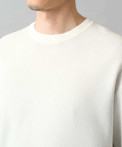 a.v.v(アーヴェヴェ)の「軽やかに着れる春夏ニット 【洗濯機で洗える】タックメッシュクルーネックニット(ニット/セーター・メンズ・ピンク/ホワイト/ミント・46/48)」の18枚目の写真