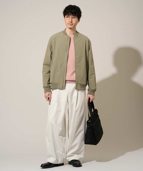 a.v.v(アーヴェヴェ)の「軽やかに着れる春夏ニット 【洗濯機で洗える】タックメッシュクルーネックニット(ニット/セーター・メンズ・ピンク/ホワイト/ミント・46/48)」の6枚目の写真