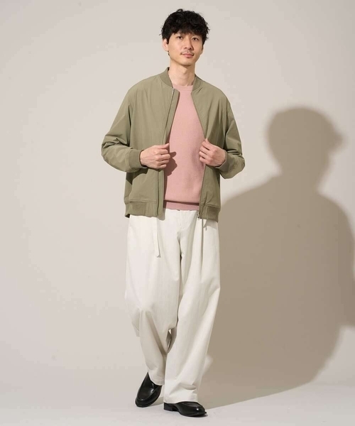 a.v.v(アーヴェヴェ)の「軽やかに着れる春夏ニット 【洗濯機で洗える】タックメッシュクルーネックニット(ニット/セーター・メンズ・ピンク/ホワイト/ミント・46/48)」の4枚目の写真