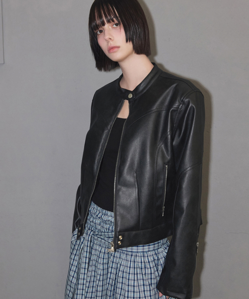 RENSE（レンセ）の「Vegan Leather Biker Jacket Black（ライダースジャケット・レディース・その他・OS）」の2枚目の写真