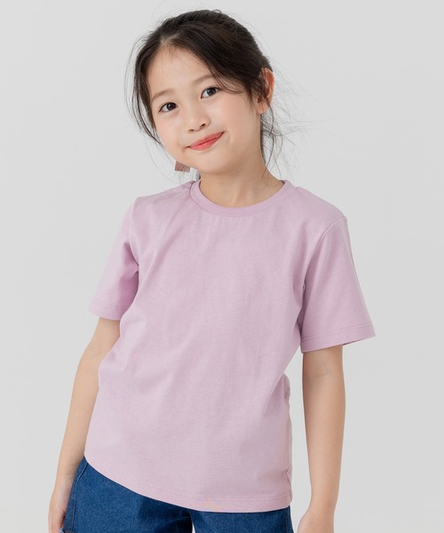 chil2(チルツー)の「綿100% 無地 半袖Tシャツ(Tシャツ/カットソー・キッズ・ブラック/スモークピンク/チャコールグレー/クリーム/ブルー/ミント/ネイビー/イエロー/ホワイト/レッド/カーキ/ベージュ/ブラウン/オートミール/グレイッシュブルー/オレンジ/ラベンダー/サックスブルー/ライトイエロー/グリーン・80cm/90cm/100cm/110cm/120cm/130cm/140cm/150cm/160cm)」の15枚目の写真