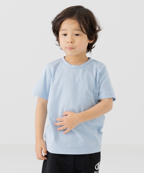 chil2(チルツー)の「綿100% 無地 半袖Tシャツ(Tシャツ/カットソー・キッズ・ブラック/スモークピンク/チャコールグレー/クリーム/ブルー/ミント/ネイビー/イエロー/ホワイト/レッド/カーキ/ベージュ/ブラウン/オートミール/グレイッシュブルー/オレンジ/ラベンダー/サックスブルー/ライトイエロー/グリーン・80cm/90cm/100cm/110cm/120cm/130cm/140cm/150cm/160cm)」の12枚目の写真