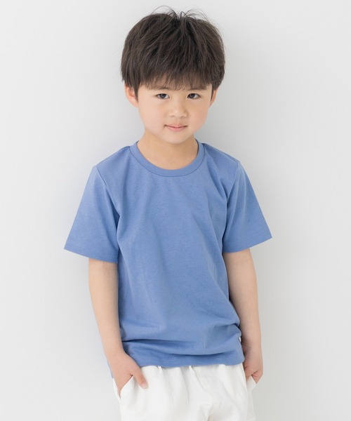 chil2(チルツー)の「綿100% 無地 半袖Tシャツ(Tシャツ/カットソー・キッズ・ブラック/スモークピンク/チャコールグレー/クリーム/ブルー/ミント/ネイビー/イエロー/ホワイト/レッド/カーキ/ベージュ/ブラウン/オートミール/グレイッシュブルー/オレンジ/ラベンダー/サックスブルー/ライトイエロー/グリーン・80cm/90cm/100cm/110cm/120cm/130cm/140cm/150cm/160cm)」の14枚目の写真