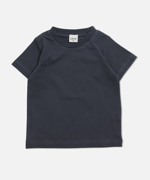 chil2（チルツー）の「綿100％ 無地 半袖Tシャツ（Tシャツ/カットソー・キッズ・ブラック/スモークピンク/チャコールグレー/クリーム/ブルー/ミント/ネイビー/イエロー/ホワイト/レッド/カーキ/ベージュ・80ｃｍ/90cm/100cm/110cm/120cm/130cm/140cm/150cm/160cm）」の3枚目の写真