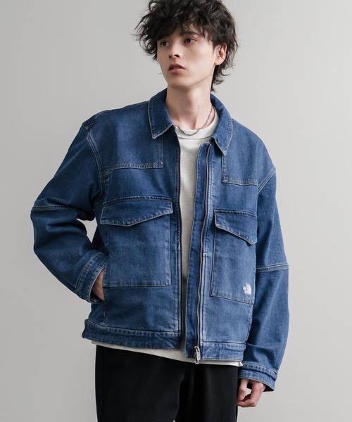 THE NORTH FACE(ザノースフェイス)の「日本未展開モデル WHITE LABEL THE NORTH FACE DENIM TRUCKER JACKET ワンポイントロゴ刺繍ワークデニムジャケット(デニムジャケット・メンズ・グレー/ライトブルー・L/XL/M)」の15枚目の写真