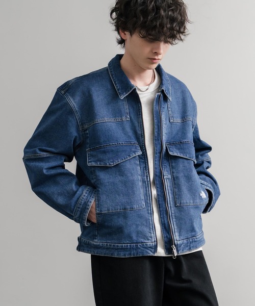 THE NORTH FACE(ザノースフェイス)の「日本未展開モデル WHITE LABEL THE NORTH FACE DENIM TRUCKER JACKET ワンポイントロゴ刺繍ワークデニムジャケット(デニムジャケット・メンズ・グレー/ライトブルー・L/XL/M)」の16枚目の写真