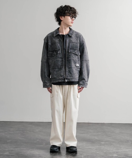 THE NORTH FACE(ザノースフェイス)の「日本未展開モデル WHITE LABEL THE NORTH FACE DENIM TRUCKER JACKET ワンポイントロゴ刺繍ワークデニムジャケット(デニムジャケット・メンズ・グレー/ライトブルー・L/XL/M)」の7枚目の写真