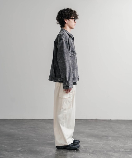 THE NORTH FACE(ザノースフェイス)の「日本未展開モデル WHITE LABEL THE NORTH FACE DENIM TRUCKER JACKET ワンポイントロゴ刺繍ワークデニムジャケット(デニムジャケット・メンズ・グレー/ライトブルー・L/XL/M)」の8枚目の写真