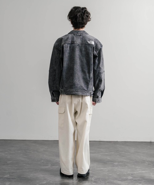 THE NORTH FACE(ザノースフェイス)の「日本未展開モデル WHITE LABEL THE NORTH FACE DENIM TRUCKER JACKET ワンポイントロゴ刺繍ワークデニムジャケット(デニムジャケット・メンズ・グレー/ライトブルー・L/XL/M)」の9枚目の写真