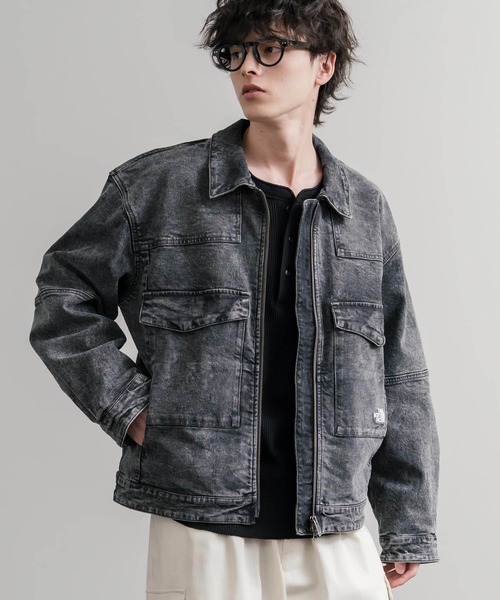 THE NORTH FACE(ザノースフェイス)の「日本未展開モデル WHITE LABEL THE NORTH FACE DENIM TRUCKER JACKET ワンポイントロゴ刺繍ワークデニムジャケット(デニムジャケット・メンズ・グレー/ライトブルー・L/XL/M)」の3枚目の写真