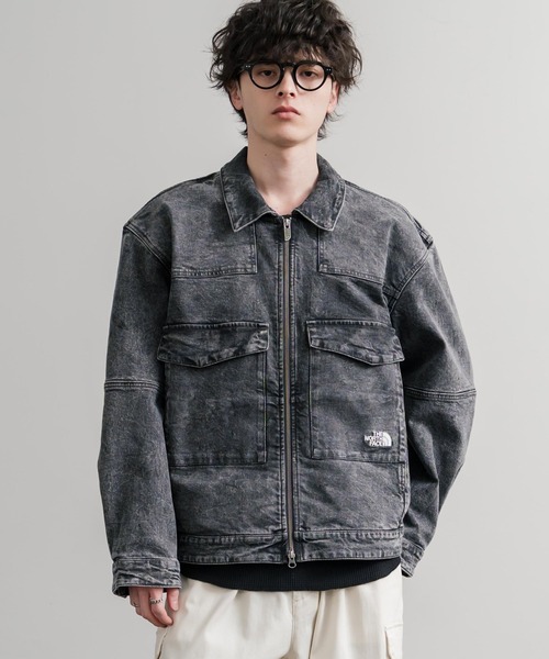 THE NORTH FACE(ザノースフェイス)の「日本未展開モデル WHITE LABEL THE NORTH FACE DENIM TRUCKER JACKET ワンポイントロゴ刺繍ワークデニムジャケット(デニムジャケット・メンズ・グレー/ライトブルー・L/XL/M)」の5枚目の写真