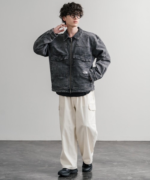 THE NORTH FACE(ザノースフェイス)の「日本未展開モデル WHITE LABEL THE NORTH FACE DENIM TRUCKER JACKET ワンポイントロゴ刺繍ワークデニムジャケット(デニムジャケット・メンズ・グレー/ライトブルー・L/XL/M)」の6枚目の写真