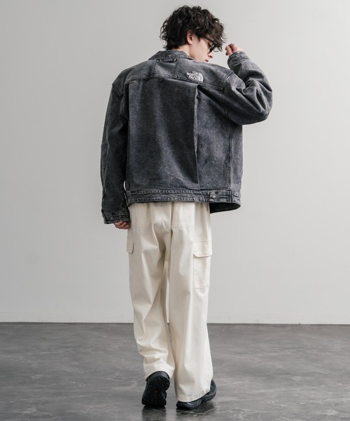 THE NORTH FACE(ザノースフェイス)の「日本未展開モデル WHITE LABEL THE NORTH FACE DENIM TRUCKER JACKET ワンポイントロゴ刺繍ワークデニムジャケット(デニムジャケット・メンズ・グレー/ライトブルー・L/XL/M)」の12枚目の写真