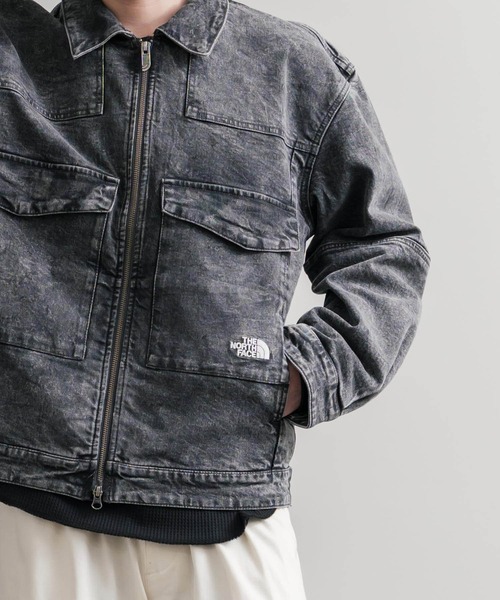 THE NORTH FACE(ザノースフェイス)の「日本未展開モデル WHITE LABEL THE NORTH FACE DENIM TRUCKER JACKET ワンポイントロゴ刺繍ワークデニムジャケット(デニムジャケット・メンズ・グレー/ライトブルー・L/XL/M)」の13枚目の写真