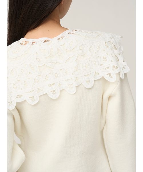 SNIDEL(スナイデル)の「バテンレースカラーニットカーディガン(カーディガン/ボレロ・レディース・グレー/オフホワイト/その他・F)」の16枚目の写真