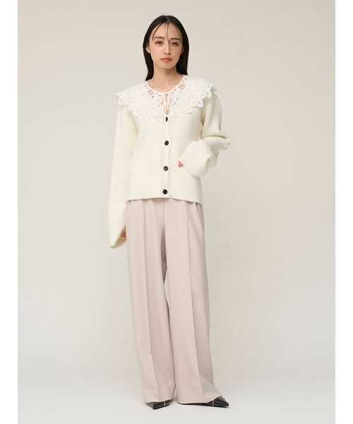 SNIDEL(スナイデル)の「バテンレースカラーニットカーディガン(カーディガン/ボレロ・レディース・グレー/オフホワイト/その他・F)」の18枚目の写真