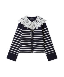 SNIDEL | バテンレースカラーニットカーディガン(カーディガン/ボレロ)