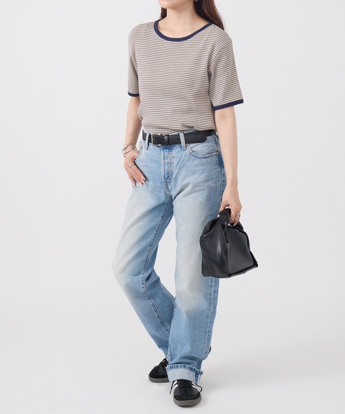 Healthknit(ヘルスニット)の「【Healthknit】26SS Tubular Rib S/S Border Tee HR26S-L302(Tシャツ/カットソー・レディース・ライトベージュ/サックスブルー/ライム・FREE)」の20枚目の写真