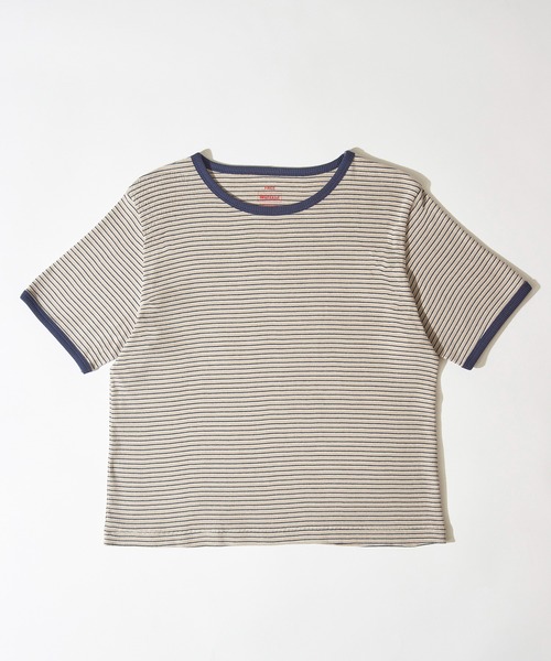 Healthknit(ヘルスニット)の「【Healthknit】26SS Tubular Rib S/S Border Tee HR26S-L302(Tシャツ/カットソー・レディース・ライトベージュ/サックスブルー/ライム・FREE)」の21枚目の写真
