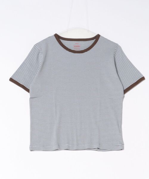 Healthknit(ヘルスニット)の「【Healthknit】26SS Tubular Rib S/S Border Tee HR26S-L302(Tシャツ/カットソー・レディース・ライトベージュ/サックスブルー/ライム・FREE)」の8枚目の写真