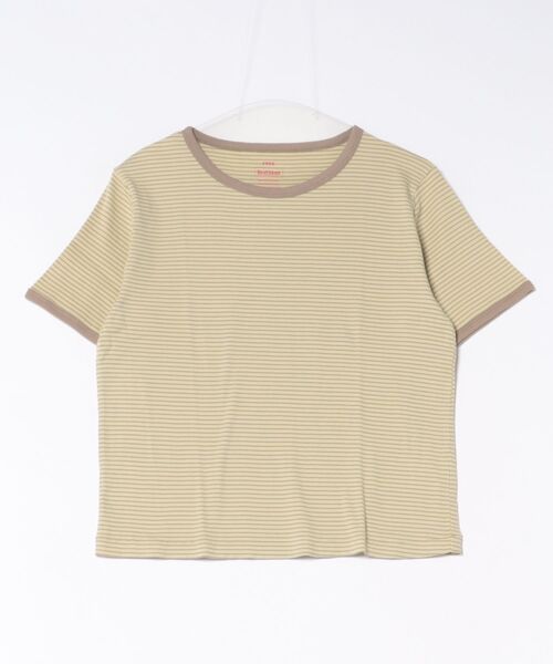 Healthknit(ヘルスニット)の「【Healthknit】26SS Tubular Rib S/S Border Tee HR26S-L302(Tシャツ/カットソー・レディース・ライトベージュ/サックスブルー/ライム・FREE)」の7枚目の写真
