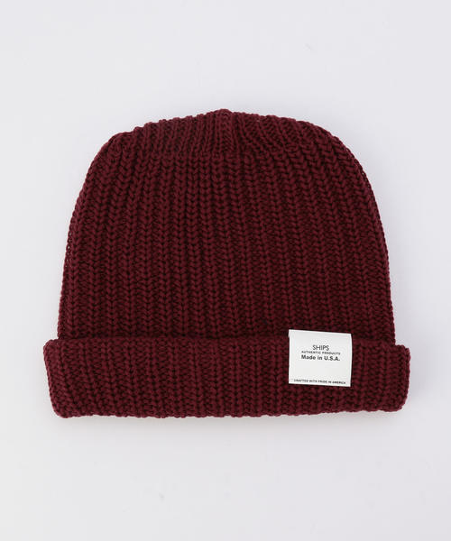 SHIPS（シップス）の「SA: アメリカ製 コットン ニットキャップ（ニットキャップ/ビーニー・メンズ・ブラック/ワイン/ネイビー・ONE SIZE）」の3枚目の写真