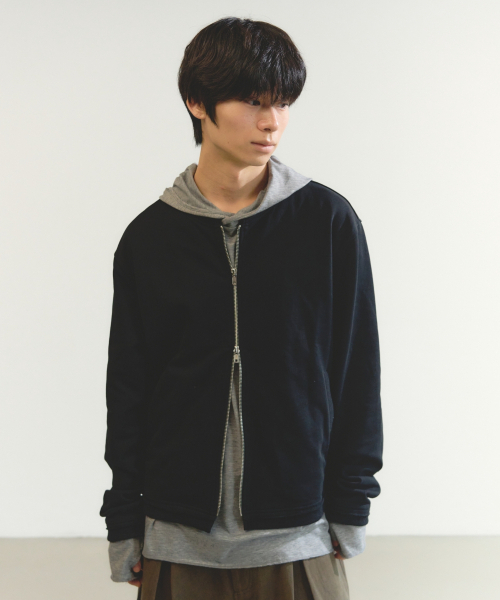 eastserviceshop(イーストサービスショップ)の「ネイチャーカッティングノーカラージャケット - ブラック(その他アウター・レディース・ブラック・SMALL/MEDIUM/LARGE)」の2枚目の写真
