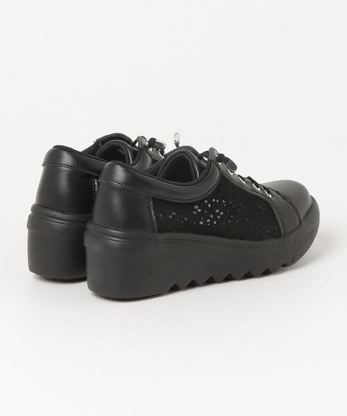 kitson(キットソン)の「Kitson キットソン レース切り替え 厚底 軽量 ウェーブソール スニーカー(その他シューズ・レディース・ブラック系その他/ホワイト・S/M/L/LL)」の3枚目の写真
