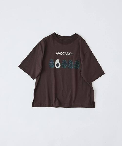 conges payes ADIEU TRISTESSE（コンジェ ペイエ アデュートリステス）の「ベジタブルプリントTシャツ（Tシャツ/カットソー・レディース・オフホワイト/ブラウン/ベージュ・FREE）」の2枚目の写真