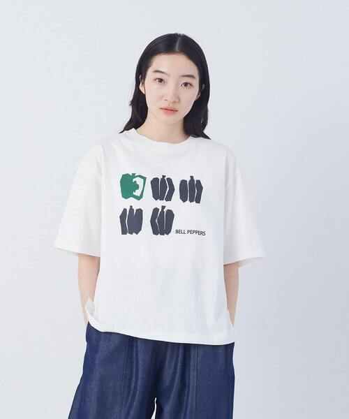 conges payes ADIEU TRISTESSE（コンジェ ペイエ アデュートリステス）の「ベジタブルプリントTシャツ（Tシャツ/カットソー・レディース・オフホワイト/ブラウン/ベージュ・FREE）」の21枚目の写真