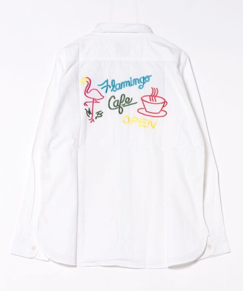 EFFECTEN（エフェクテン）の「【HOUSTON】フラミンゴ　刺繍　シャツ（シャツ/ブラウス・メンズ・オフホワイト/ブルー・LARGE/MEDIUM/X-LARGE）」の3枚目の写真