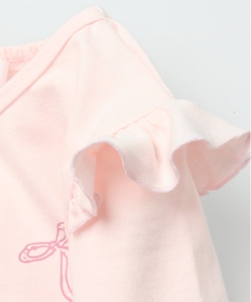 Will Mery（ウイルメリィ）の「【WEB限定】リボン付プリント肩フリル長袖Tシャツ（Tシャツ/カットソー・キッズ・ピンク/スミクロ・80/130/120/110/100/90）」の5枚目の写真