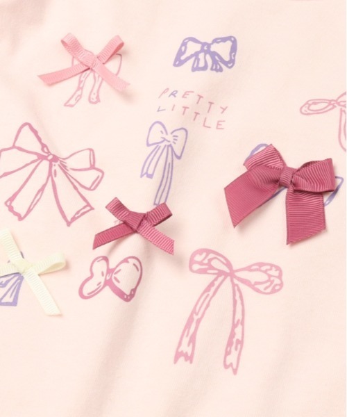 Will Mery（ウイルメリィ）の「【WEB限定】リボン付プリント肩フリル長袖Tシャツ（Tシャツ/カットソー・キッズ・ピンク/スミクロ・80/130/120/110/100/90）」の6枚目の写真