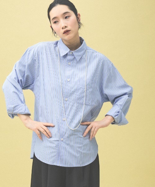 Kappa(カッパ)の「≪Kappa×and ST ウェルネスクラブ≫シャツ(シャツ/ブラウス・レディース・ネイビー/ベージュ/ブルー・MEDIUM/LARGE/SMALL)」の5枚目の写真
