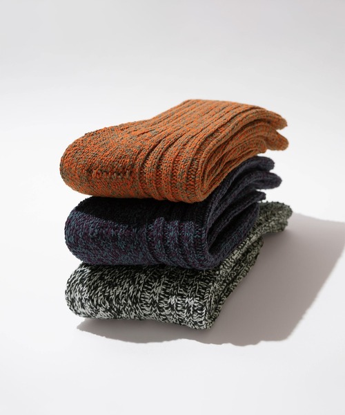 CHICSTOCKS(シックストックス)の「ローゲージリブソックス(ソックス/靴下・メンズ・ブルーグリーン/ダークグレー/オレンジ・SMALL/LARGE)」の5枚目の写真