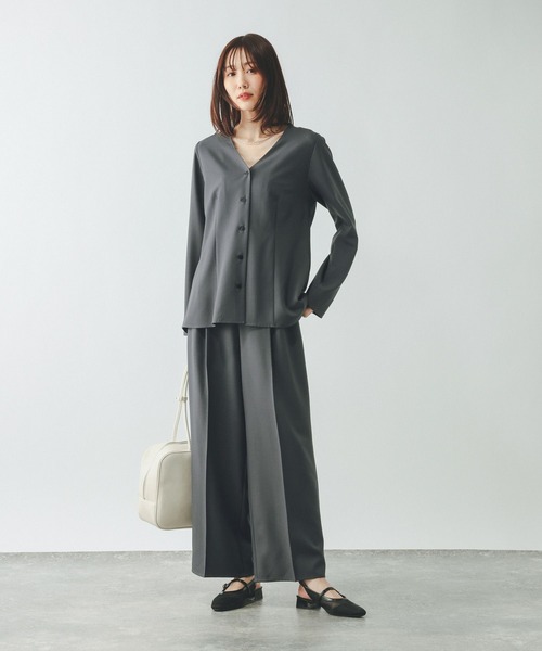 GLOBAL WORK（グローバルワーク）の「シャツカーディガン＊パンツセット/646704（カーディガン/ボレロ・レディース・グレー/チャコールグレー・MEDIUM/LARGE）」の11枚目の写真