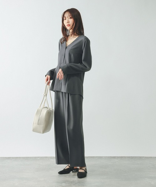 GLOBAL WORK（グローバルワーク）の「シャツカーディガン＊パンツセット/646704（カーディガン/ボレロ・レディース・グレー/チャコールグレー・MEDIUM/LARGE）」の12枚目の写真